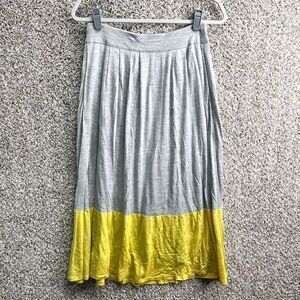 Eileen Fisher Skirt Women’s XS Dark Pearl Gray & Yellow Silk & Cotton Maxi